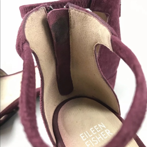 Eileen Fisher Suede Point Toe Heels SZ 7 Strap - Picture 4 of 8